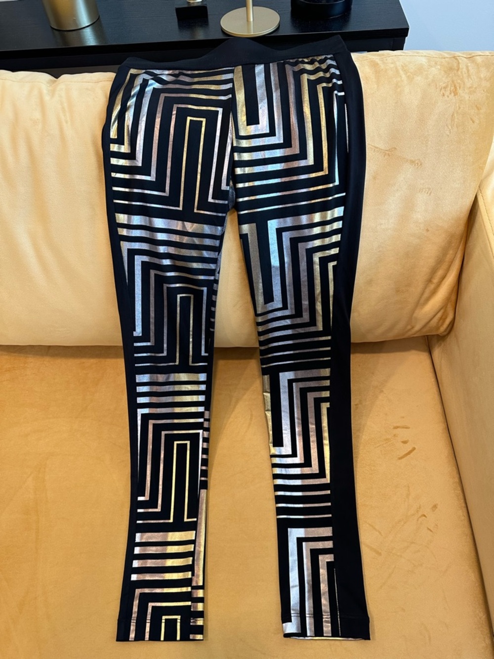 Bebe Addiction Black Geometric Print Leggings